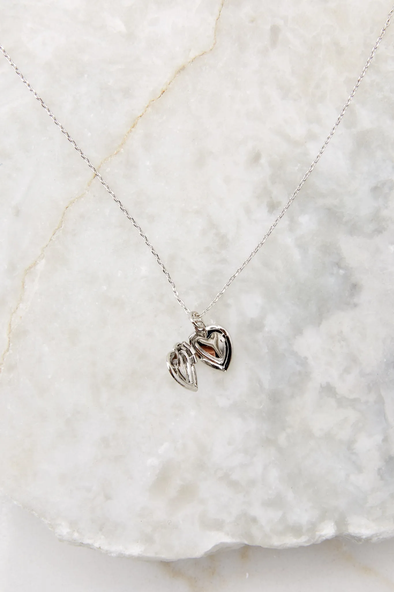 With All My Heart White Gold Necklace