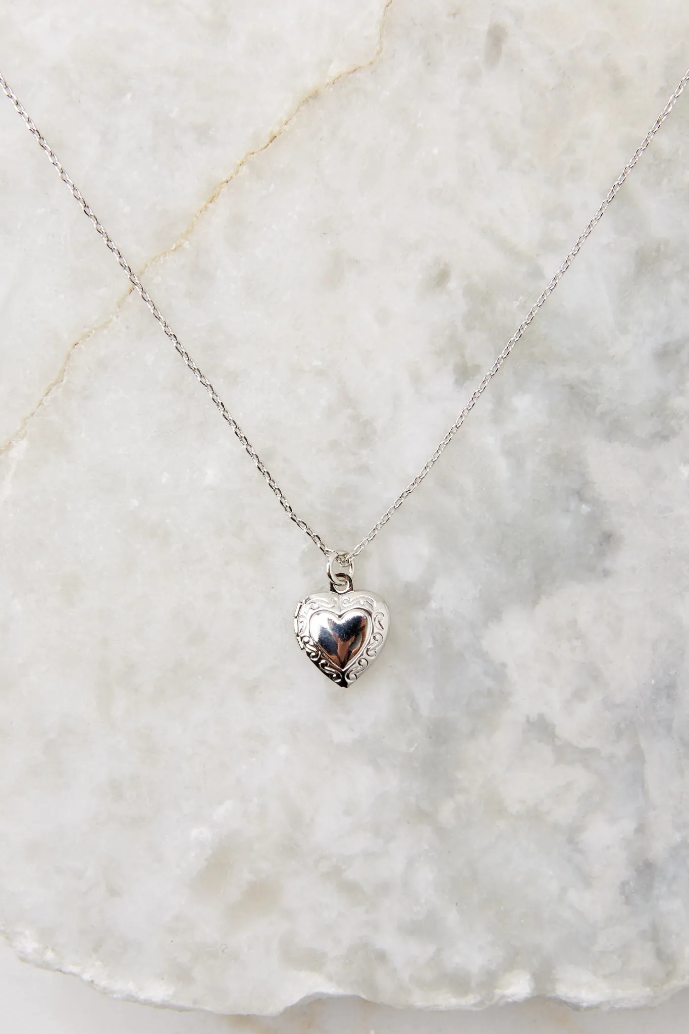 With All My Heart White Gold Necklace